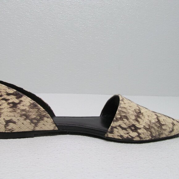 Michael Kors Mila D’Orsay Pointed Toe Snake Embossed Leather Flats size 7.5M - Picture 3 of 9